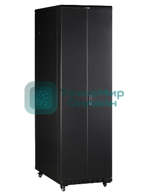 Шкаф коммутационный Lanmaster (TWT-CBB-42U-6X10-P1) 42U 600x1000 мм пер. дв. перфор. задн. дв. перфор. 2-хст. 2 бок. пан. 800 кг черный IP20