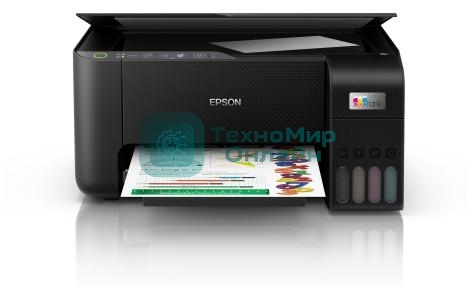 МФУ струйное Epson L3250 (C11CJ67412/C11CJ67418/C11CJ67405/C11CJ67408/C11CJ67503/C11CJ67508/C11CJ67523), A4, цветное, печ. до 33 стр/мин. (ч/б) до 15 стр/мин. (цвет), скан. до 11 стр/мин. (ч/б) 28 стр/мин. (цвет), 1440 x 5760 dpi (печать) 1200x2400dpi (скан.), USB, Wi-Fi