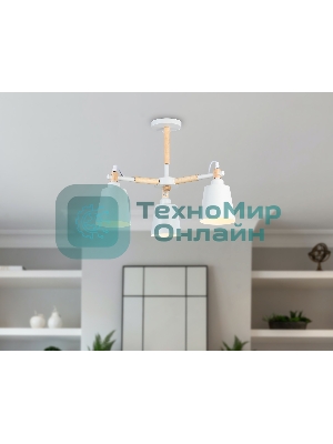 Светильник Ambrella light TR82204/3 WH/LW белый/светлое дерево E27/3 max 40W D560*430