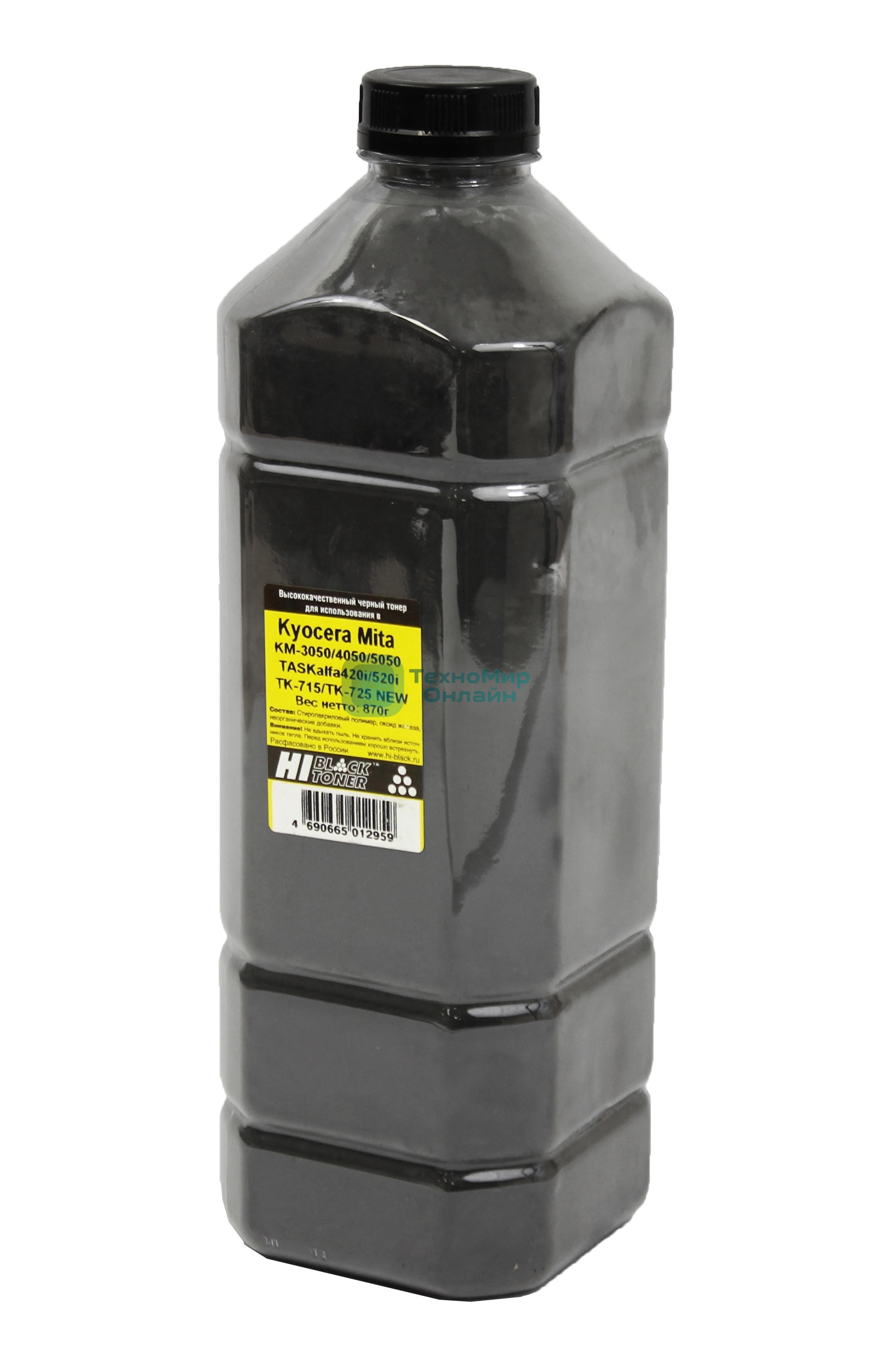 Тонер Kyocera KM-3050/4050/5050 (Hi-Black) TK 715, 870 г, канистра