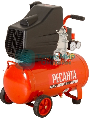 Компрессор поршневой Ресанта КП-24/230М масляный 230л/мин 24л 1600Вт красный/черный