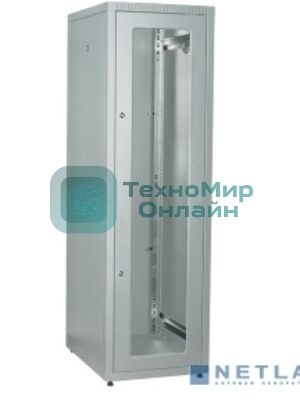 Шкаф сетевой ITK LE35-42U68-GM LINEA E 42U 600х800 мм стекл. передняя дверь, задняя металлическая серый