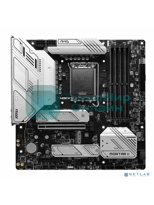 Материнская плата MSI MAG B760M MORTAR II, LGA 1700, Intel B760, 4xDDR5, 4xSATA, 3xM.2, 1xPCIe 5.0 x16, 1xPCIe 4.0 x4, 1xHDMI, 1xDP, 1xUSB Type-C, 1x2.5Gb LAN, 3xUSB-A 2.0, 3xUSB-A 3.2 Gen 2, 5x3.5 мм, 7.1, mATX