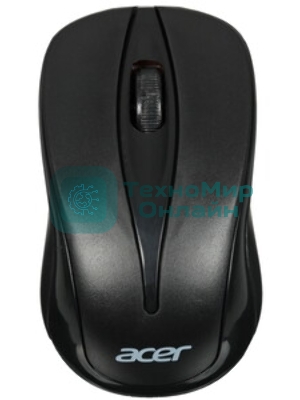 Мышь беспроводная Acer OMR131 черный, 1000 dpi, радиоканал, USB, кнопки - 3