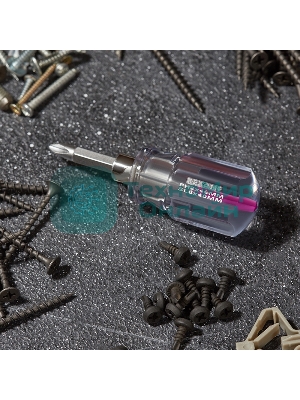 Отверткакомбинированная Rexant, прозрачная рукоятка,двухсторонний стержень 40 мм (крестовая PH 2, шлицевая SL 6 мм)