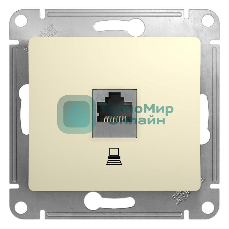 Механизм розетки комп. 1-м СП Glossa RJ45 беж. SchE GSL000281K