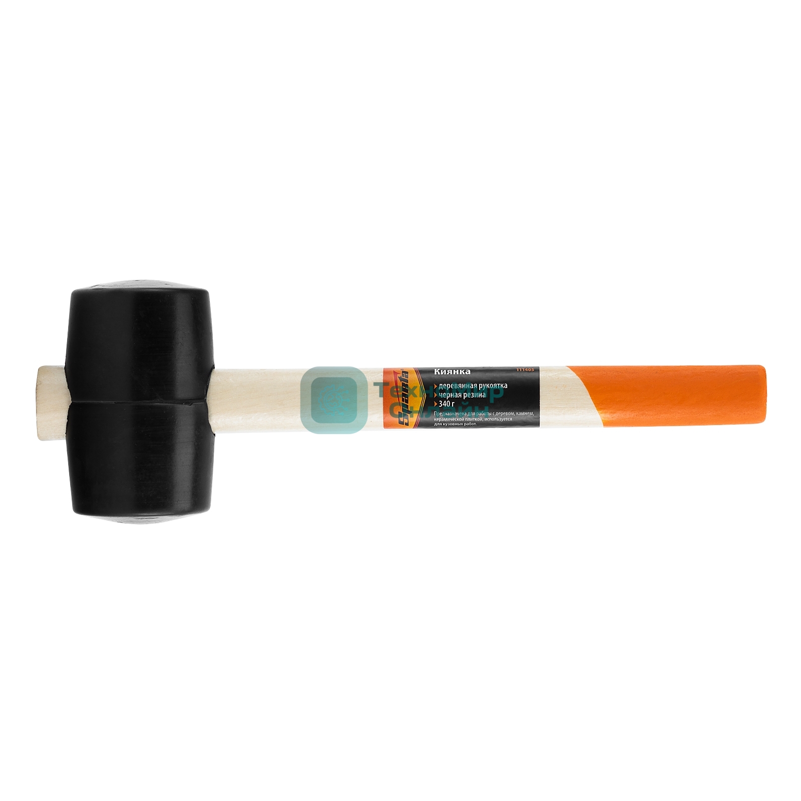 Киянка резиновая Sparta 340 г, черная резина, деревянная рукоятка