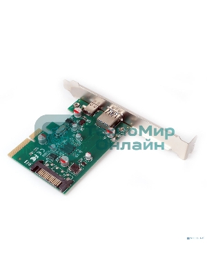 Контроллер USB Gembird SPCR-02, в PCI, порты: 2 внешн. USB 3.0 Type-C