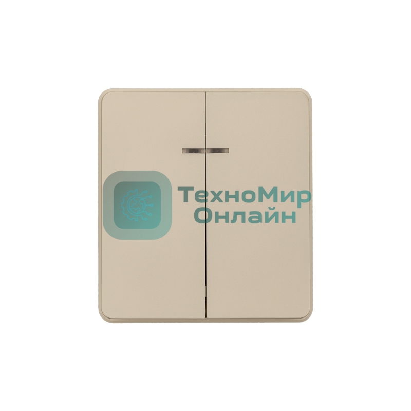 Выключатель KRANZ ROUND 2 кл с подсветкой 10А с/у шелк