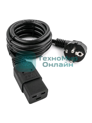 Кабель питания для UPC Gembird/Cablexpert, 1.8м, Schuko-С19, 16А, черный, с заземлением