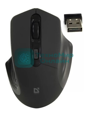 Мышь беспроводная Defender Datum MB-345 черный, 1600 dpi, радиоканал, USB, кнопки - 4
