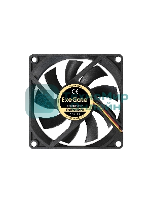 Вентилятор для корпуса ExeGate ExtraSilent ES08015B3P черный, 80 мм, 1700 об/мин, 17 дБ, 3 pin