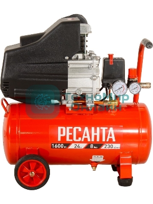 Компрессор поршневой Ресанта КП-24/230М масляный 230л/мин 24л 1600Вт красный/черный