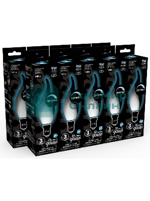 Лампа светодиодная Gauss Filament 104201209-D 9Вт цок.: E14 свеча 220B 4100K св. свеч. белый нейт. (упак.: 10 шт)