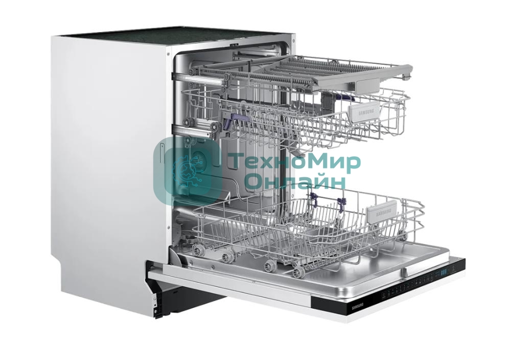 Встраиваемая посудомоечная машина Samsung DW60M6050BB/WT, ширина 60 см, 14 комплектов посуды, сенсорное управление, 7 программ, аква-стоп, датчик протечки