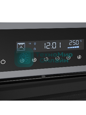 Шкаф духовой электрический Maunfeld AEOD60103G1, 60л, дверца с 3 стеклами, графит