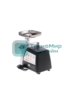 Мясорубка электрическая Bosch MFW68640 черный, 2200 Вт, 4.3 кг/мин, реверс, металлический лоток, насадки - 5