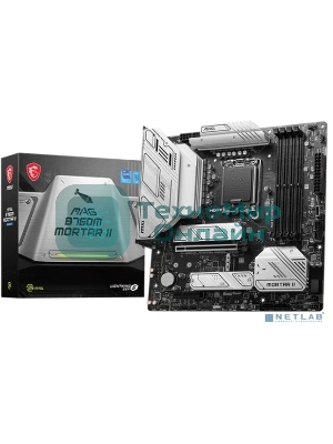 Материнская плата MSI MAG B760M MORTAR II, LGA 1700, Intel B760, 4xDDR5, 4xSATA, 3xM.2, 1xPCIe 5.0 x16, 1xPCIe 4.0 x4, 1xHDMI, 1xDP, 1xUSB Type-C, 1x2.5Gb LAN, 3xUSB-A 2.0, 3xUSB-A 3.2 Gen 2, 5x3.5 мм, 7.1, mATX