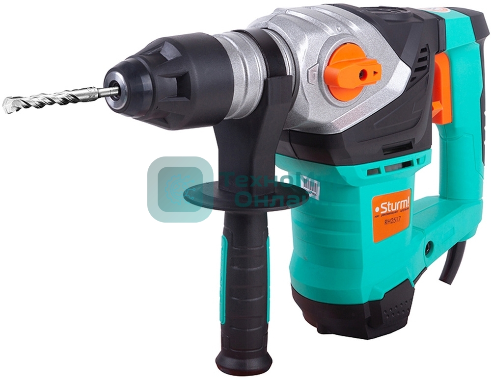 Перфоратор Sturm RH2517 Sturm, 1700 Вт, 3 режима, 5 Дж, 0-3000 уд/мин, 0-780 об/мин, кейс RH2517