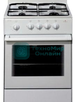 Плита газовая Darina S GM 441 001 W белый/черный, конфорок 4 шт, духовка 50 л, 50 см x 85 см x 51 см