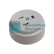 Розетка РШ для электрической плиты Rexant 32 А, 250 В, 2Р+РЕ (ОУ) белая