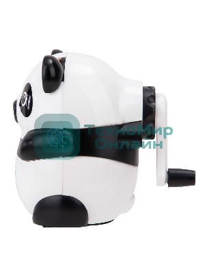 Точилка для карандашей механическая Deli Панда E0518, 1 отверстие, пластик, черный