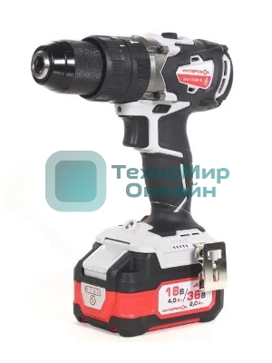 Дрель-шуруповерт ИНТЕРСКОЛ DAU-13/36V 70, 36 В,  2 Ач, 50 Нм, бесщеточный, ударный