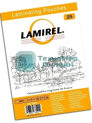 Пленка для ламинирования Fellowes 100мкм A4 (25шт) глянцевая216x303мм Lamirel (LA-78801)