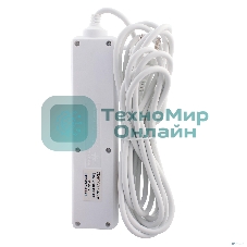 Удлинитель 4 розетки СТАРТ (4670012297765) С/У S 4x5 -V. Заземления нет. Кнопка включения. Длина провода 5,0 м