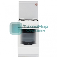 Плита газовая De Luxe 5040.41Г (КР) ЧР белый, конфорок 4 газовых, духовка 43 л, 50 см x 85 см x 50 см