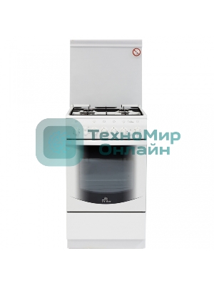 Плита газовая De Luxe 5040.41Г (КР) ЧР белый, конфорок 4 газовых, духовка 43 л, 50 см x 85 см x 50 см