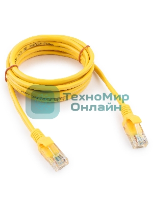 Патч-корд медный UTP Cablexpert PP10-2M/Y cat.5e, 2м, литой, многожильный, желтый