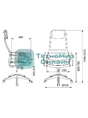 Кресло Бюрократ CH-608/BLACK TW-01 TW-11 черный, экокожа