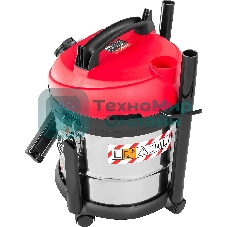 Строительный пылесос Зубр МАСТЕР ПУ-20-1400 М3 серый/красный, 1400 Вт, уборка сухая/влажная/выдув, пылесборник мешок/контейнер, 20 л