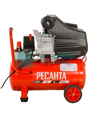 Компрессор поршневой Ресанта КП-24/230М масляный 230л/мин 24л 1600Вт красный/черный