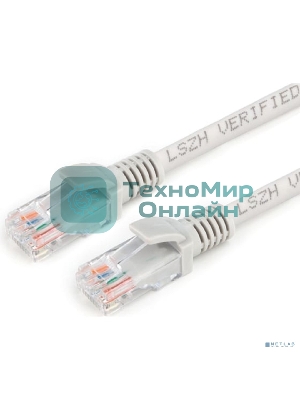 Патч-корд LSZH медный UTP Cablexpert PP30-1.5M cat.5e, 1.5м, литой, многожильный, серый