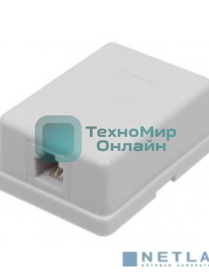Настенная информационная розетка RJ45 8P8C, кат.5Е, UTP, 1-порт, белая 