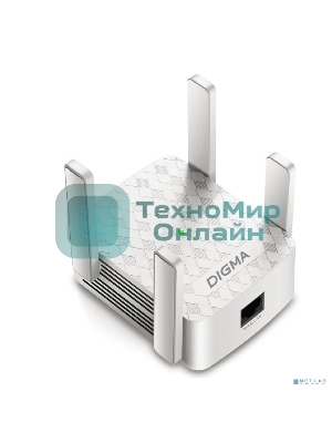 Повторитель беспроводного сигнала Digma D-WR310 (D-WR310V2) N300 Wi-Fi белый