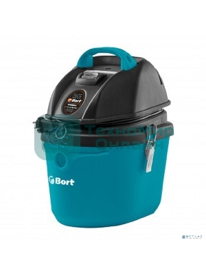 Строительный пылесос Bort BSS-1212 (93417579) синий, 220/1200 Вт, уборка сухая/влажная, пылесборник мешок/контейнер, 12 л