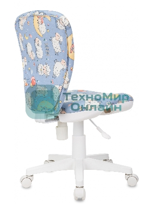 Кресло детское Бюрократ KD-W10 голубой овечки крестов. пластик пластик белый