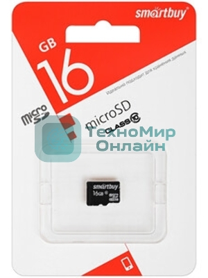 Флеш карта SDmicro Card 16Gb Smartbuy Сlass 10 (без адаптеров)