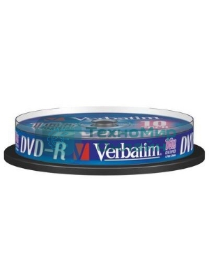 Диск DVD-R Verbatim 4.7Gb 16x Cake Box (10шт) (43523)