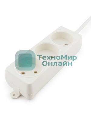 Удлинитель Гарнизон EL-NL3-W-3, 3 розетки допустимый ток 10А, длина 3 метра.