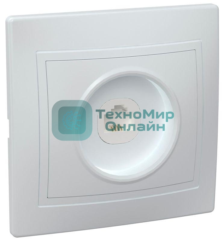 Розетка телефонная 1-м СП Кварта РТ10-КБ IP20 белый IEK ETK10-K01-DM