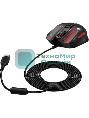 Мышь проводная A4Tech Bloody W60 Max Mini черный, 12000 dpi, USB, кнопки - 9