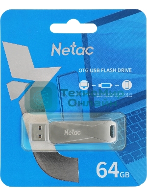 Флешка USB Netac U782C dual USB 3.0+TypeC 64Gb, retail version