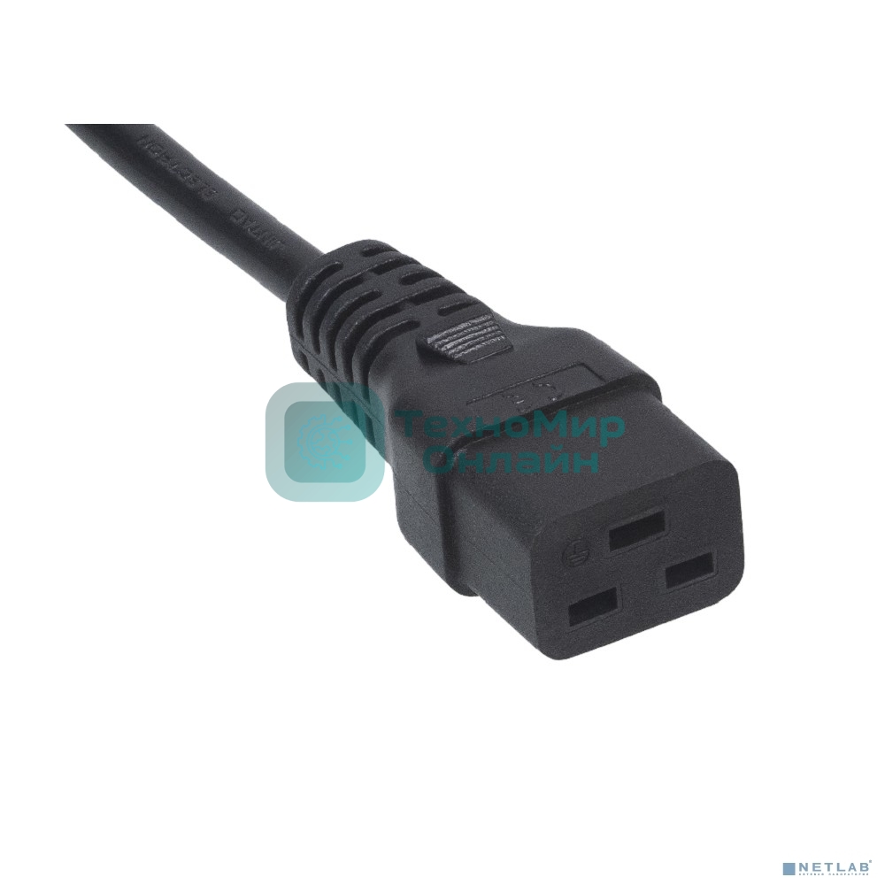 Шнур ввода/вывода Cabeus, IEC 60320 С19, вилка IEC 60320 С20, 1.8 м, 16А, из кабеля 3х1,5 мм², черный