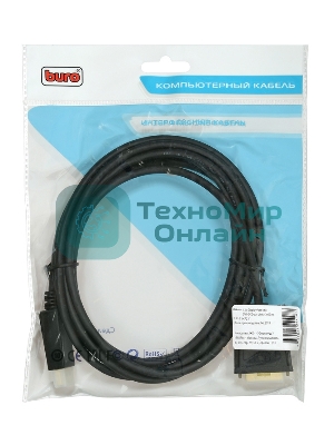 Кабель аудио-видео Buro 1.1v DisplayPort (m)/DVI-D (Dual Link) (m) 3м. позолоченные контакты черный