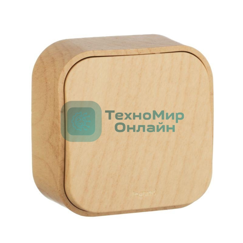 Выключатель 10A 1-клав., дерево Quteo