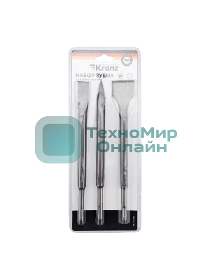 Набор зубил для перфоратора Kranz SDS PLUS, 3 предмета